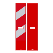 Traffic panel flat | film RA2/B | on one side indicating left | red / white